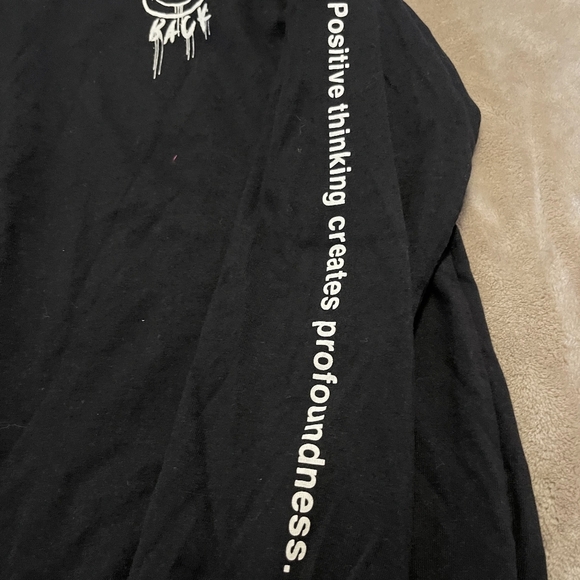 Smiley X H&M Cotton Black Long Sleeve Graphic Tee Size Xs - Picture 5 of 6